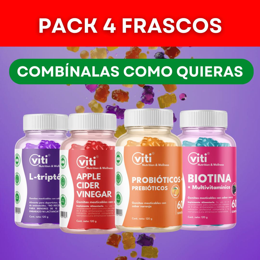 PACK 4 GOMITAS: Combínalas como quieras (4 MESES)
