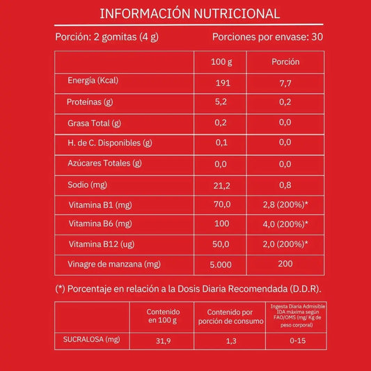 GOMITAS CON VINAGRE DE MANZANA (3 MESES)