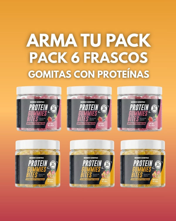 6 Frascos - Gomitas con Proteína