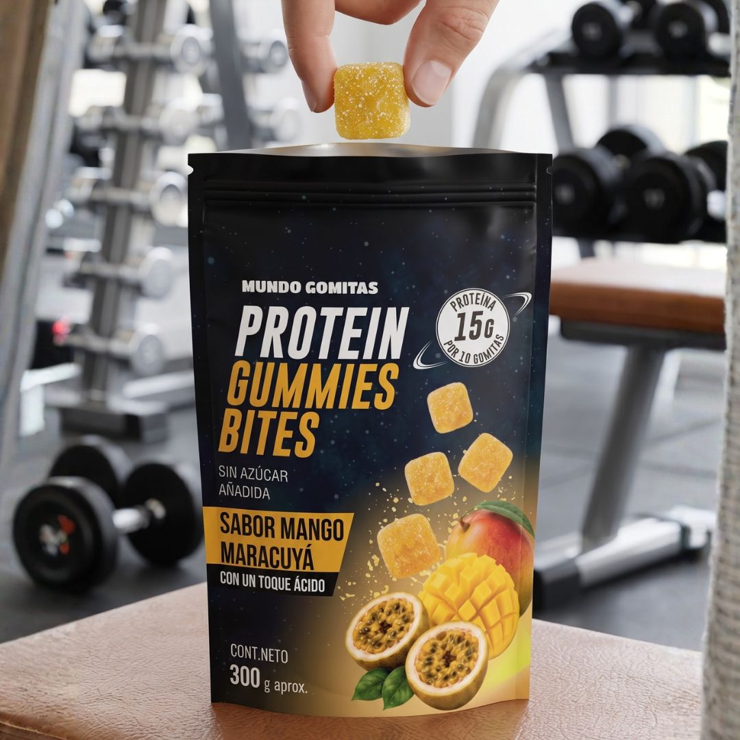 Preventa: Gomitas con Proteína Sabor Mango Maracuyá - Bolsa 6 porciones (envíos desde 28 de agosto)