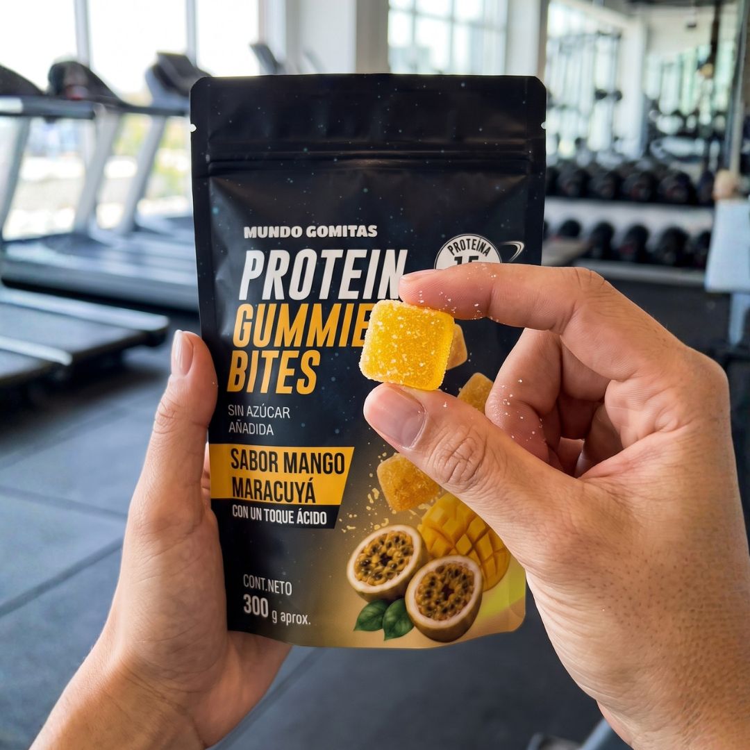Preventa: Gomitas con Proteína Sabor Mango Maracuyá - Bolsa 6 porciones (envíos desde 28 de agosto)