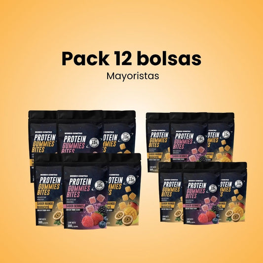 Pack Mayorista 12 bolsas Gomitas con Proteína