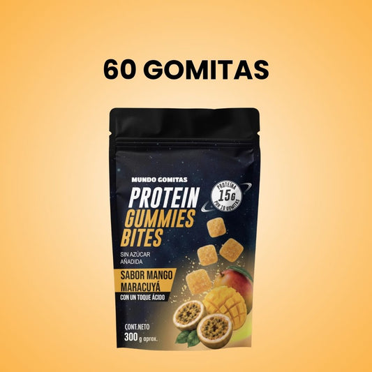 Bolsa 60 Gomitas con Proteína sabor Mango Maracuyá (Envíos desde el 28 de agosto)