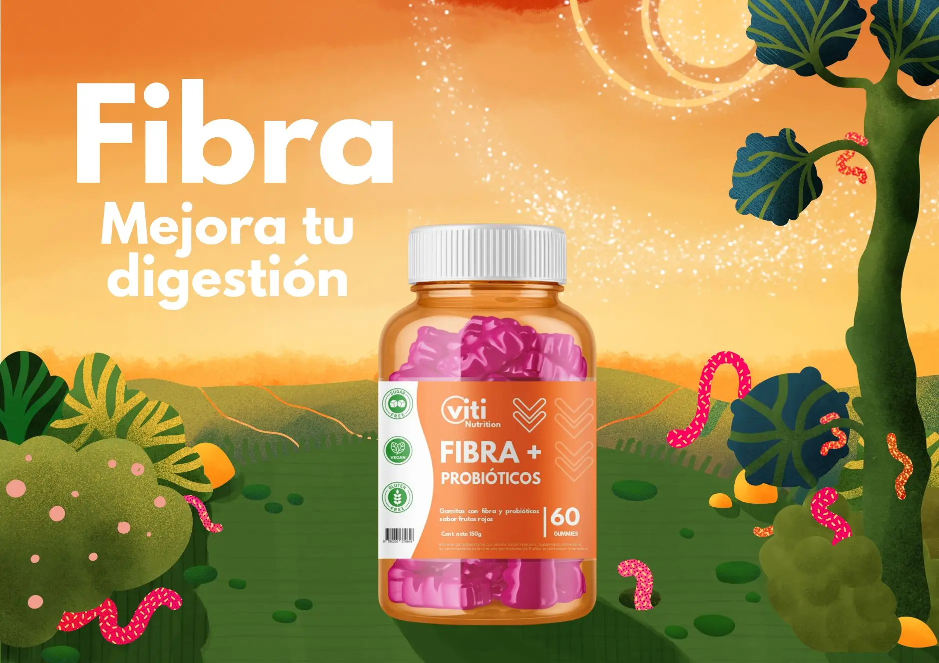 gomitas masticables con fibra y probióticos