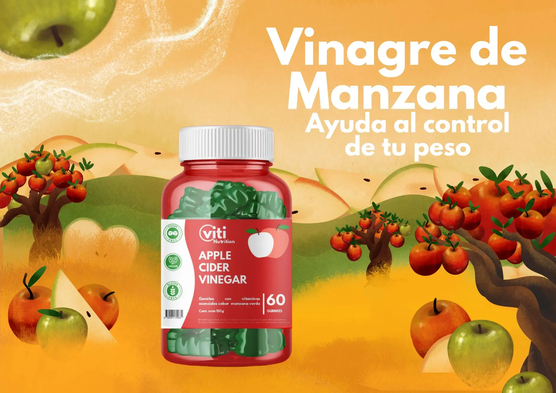 gomitas masticables con vinagre de manzana